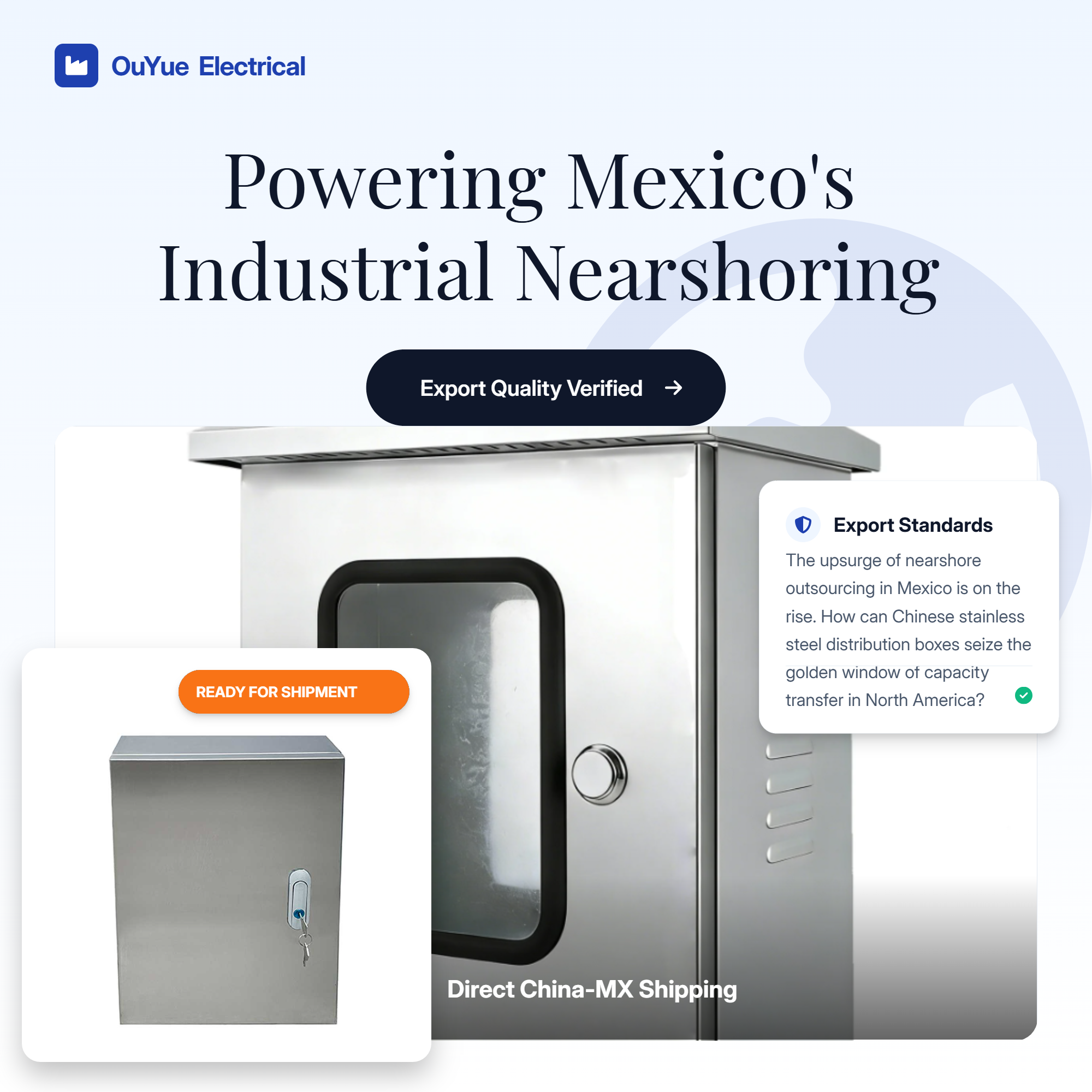 Der Aufschwung des Nearshore-Outsourcings in Mexiko nimmt zu. Wie können chinesische Verteilerkästen aus Edelstahl das goldene Fenster der Kapazitätsübertragung in Nordamerika nutzen?